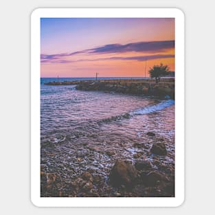 Summer Sunset Blue Pink Romantic Horizon Beach Sticker